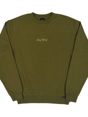 Quasi Skateboards Note Crew Sweatshirt - Military Green like new !
